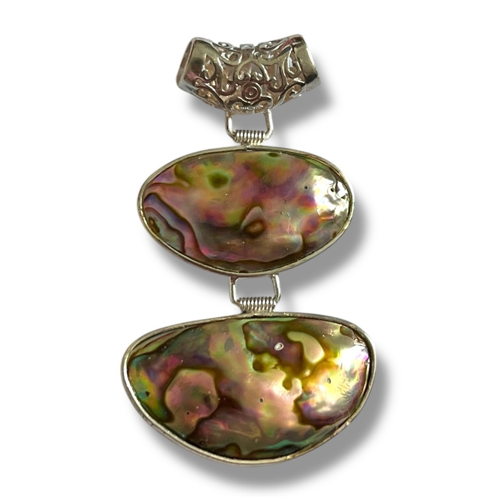 Silver Filigree Abalone Pendant - Picture 2 of 6